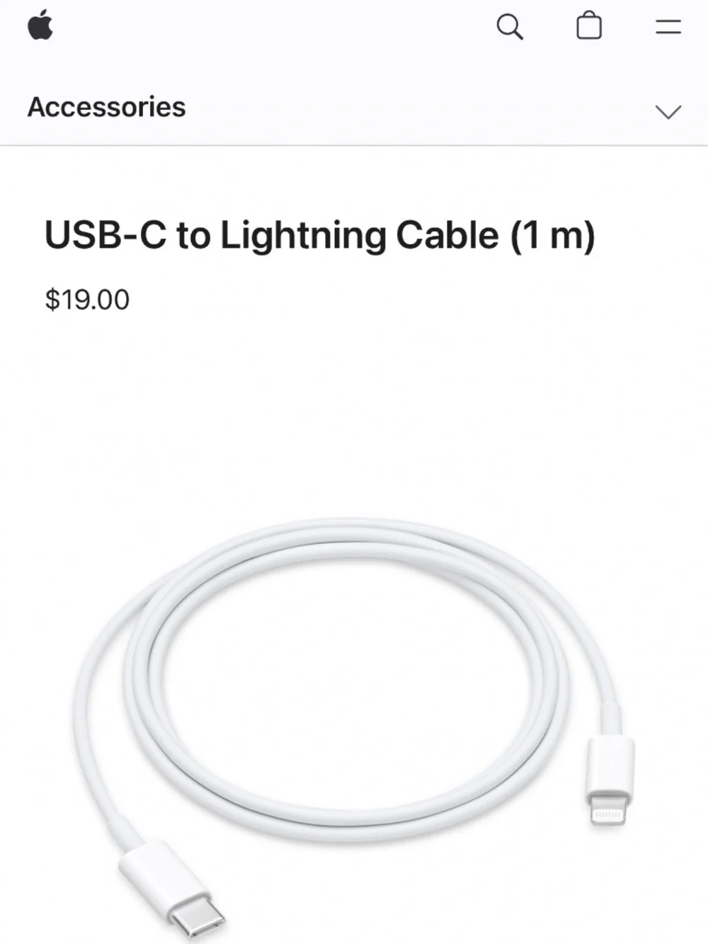 USB-C to Lightning Cable 1 Meter Set of 3